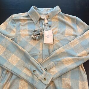 Casa Cabana, size small, Woman’s button up and scrunchie